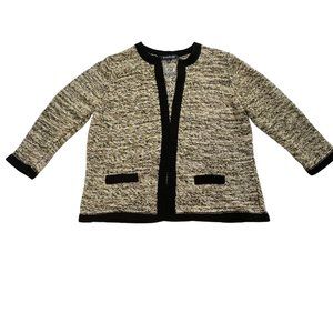Evan Picone Petites Size PXL Open Cardigan Sweater Blazer Yellow Black‎